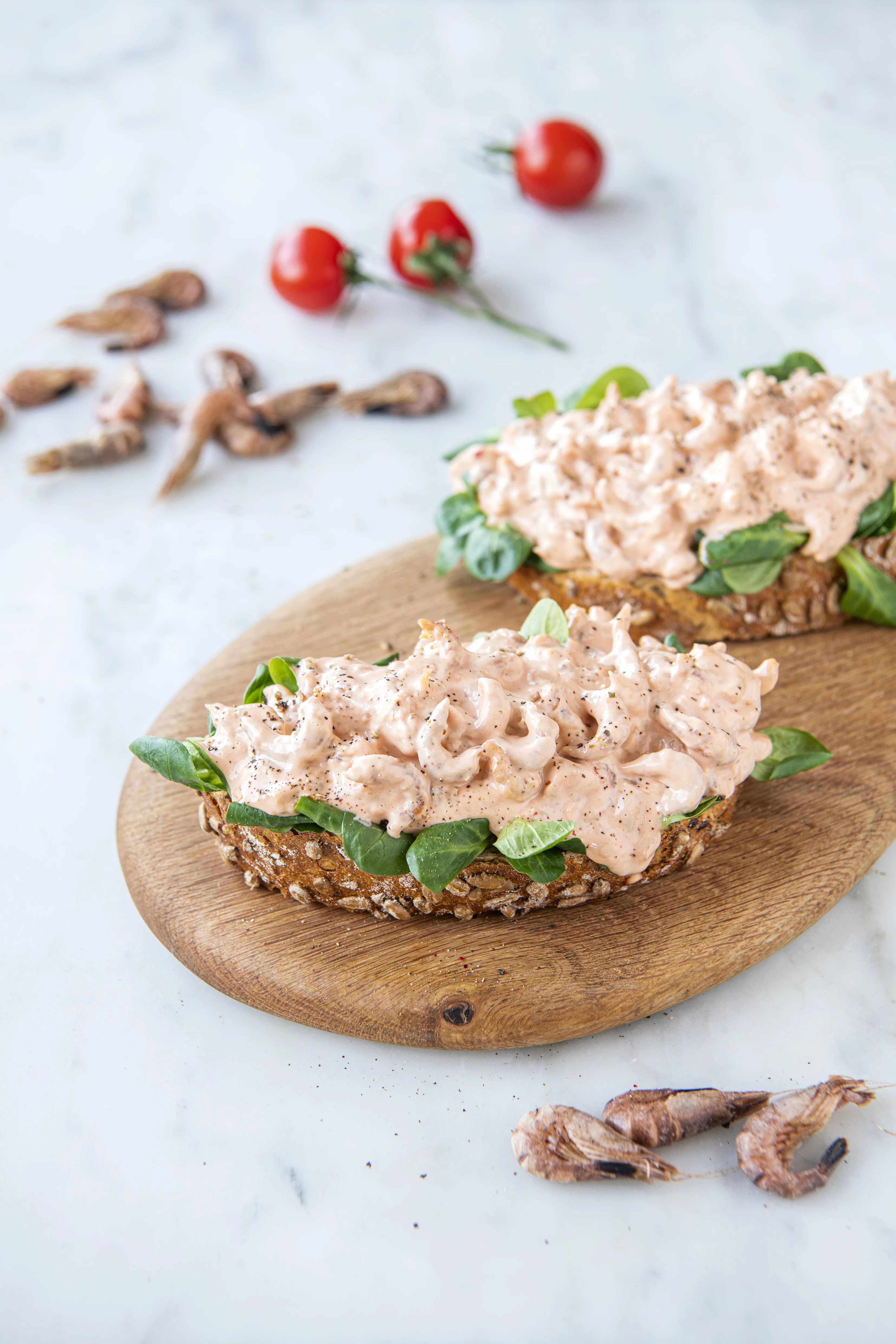 Salade de crevettes grises