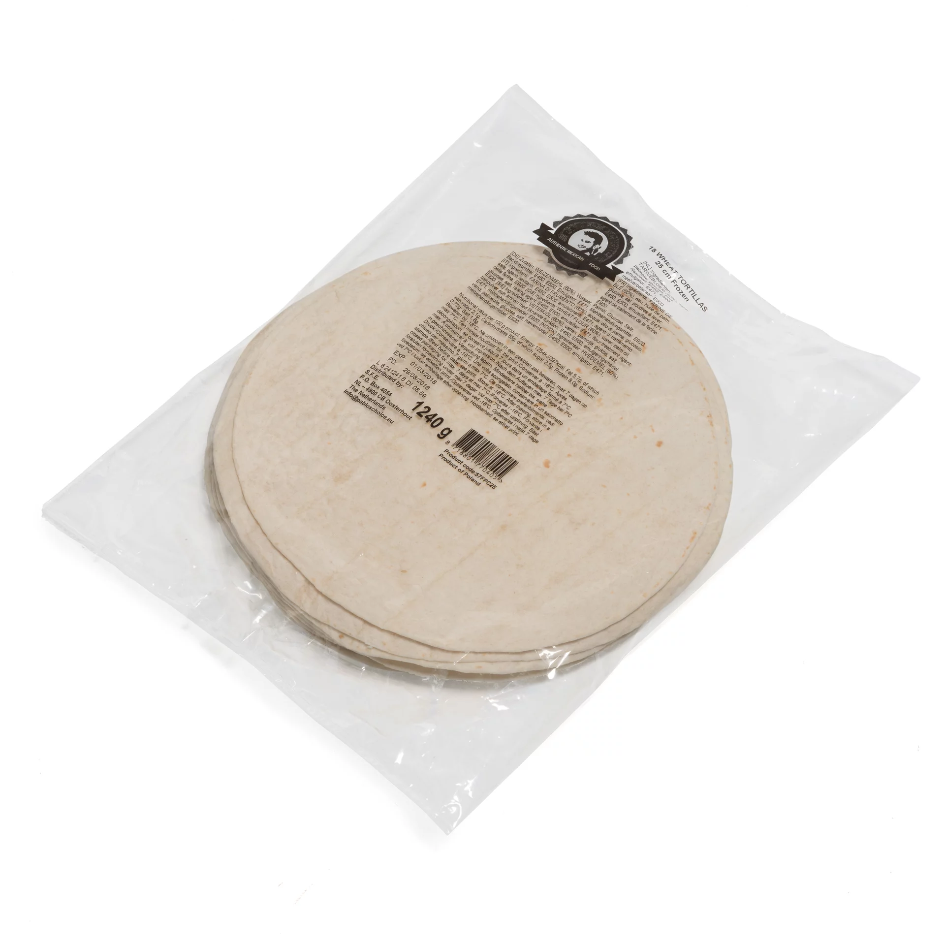 PABLO'S CHOICE FLOUR TORTILLAS 10 25CM
